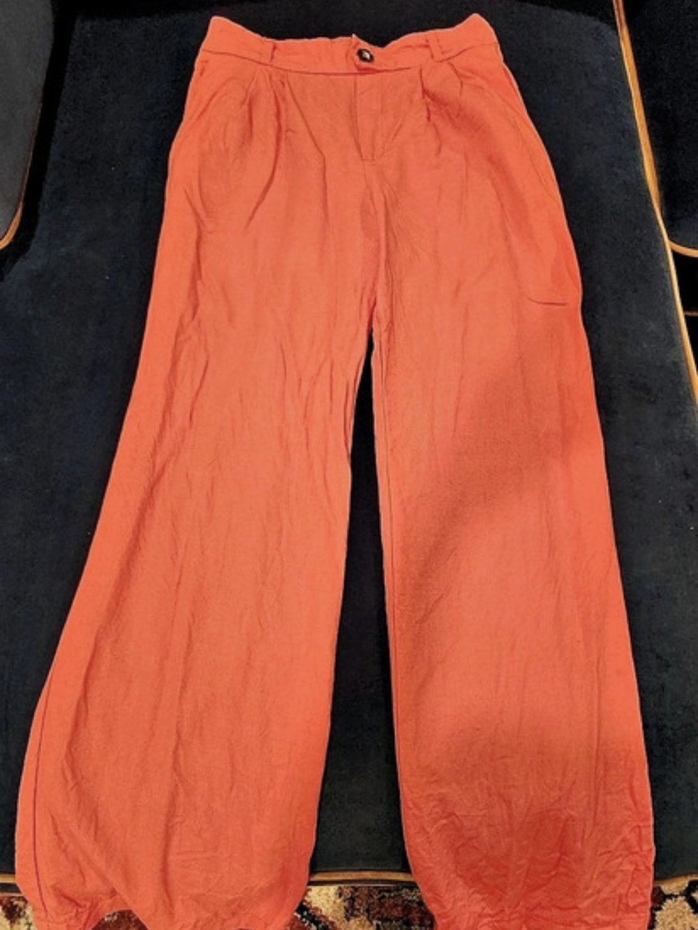 Monteau Los Angeles Wide Leg Linen Blend Pants Size Medium